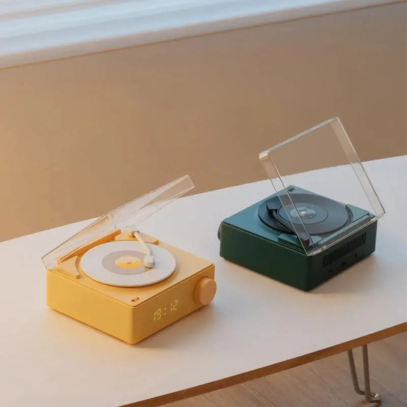 Alarm Clock & Bluetooth Speaker with Spinning Record - My Own Cosmos