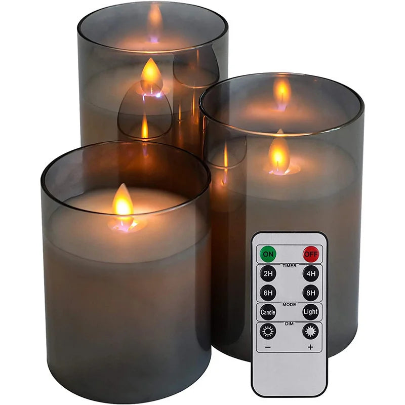 Rechargeable Flameless Candle 3Pcs Luxury Set My Own Cosmos