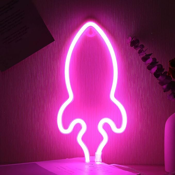 Rocket Neon Sign for Bedroom Wall or Desktop - My Own Cosmos