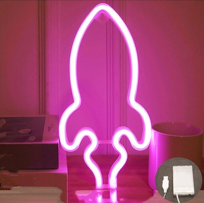 Rocket Neon Sign for Bedroom Wall or Desktop - My Own Cosmos