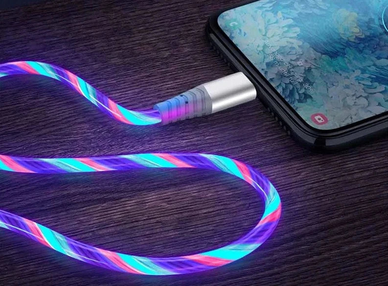 Glowing charging cable