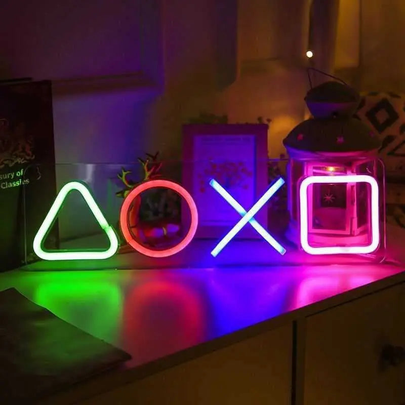 Neon Sign Custom Game Icon Light for Wall Hanging Atmosphere Playstation Lamp LED Colorful Lighting Room Bar Club Player Decor