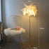 Modern Ostrich Feather Led Floor Lamp For Bedroom Bedside Atmosphere Lamps Indoor Lighting Living Room Sofaside Stand Lights