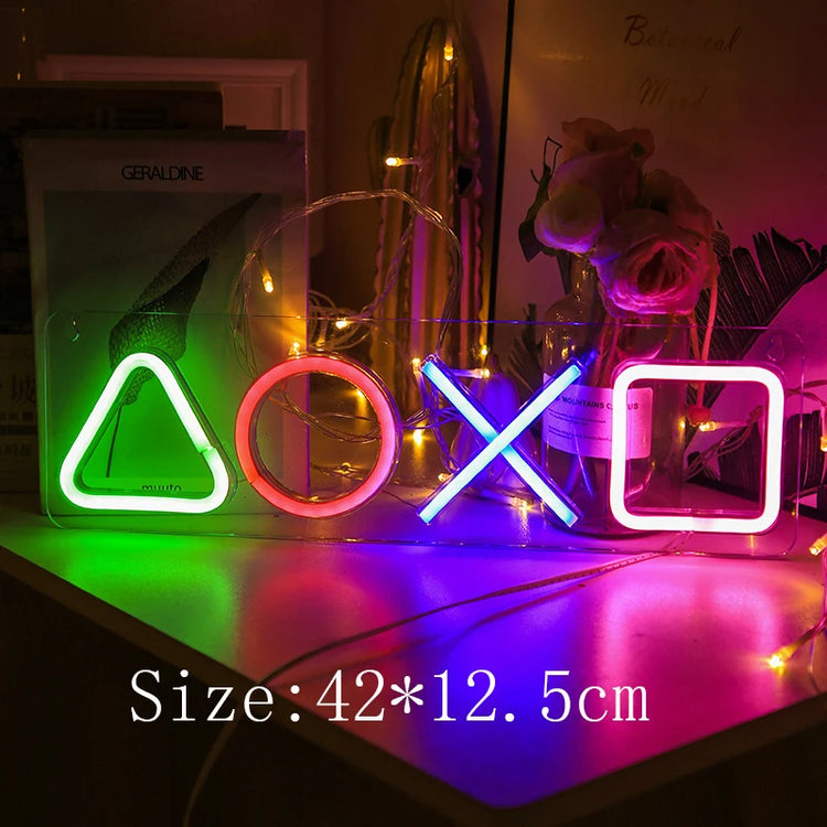 Neon Sign Custom Game Icon Light for Wall Hanging Atmosphere Playstation Lamp LED Colorful Lighting Room Bar Club Player Decor