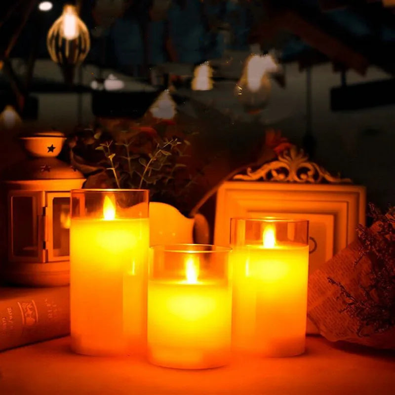 Rechargeable Flameless Candle 3Pcs Luxury Set My Own Cosmos