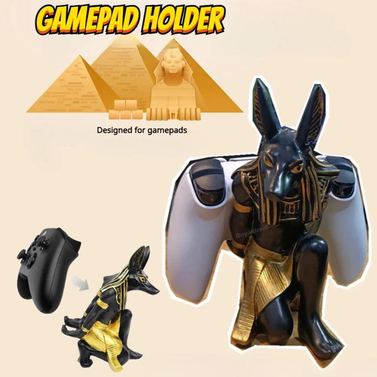 Resin Egypt Anubis God Controller Holder For PS4/PS5/XBOX/Switch Gamepad Mobile Phone Holder Desktop Display Stand Christmas Gif