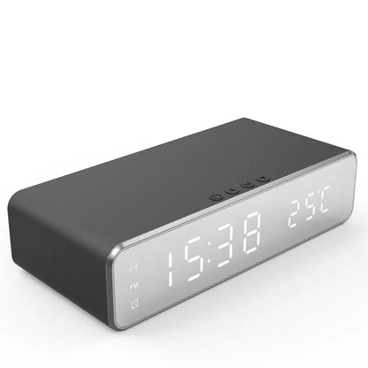 Fast Wireless Charger & LED Alarm Clock with Thermometer