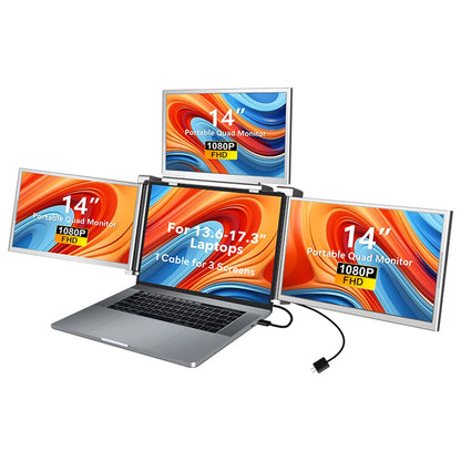 Ultimate 14" Full HD Portable Quad-Screen Laptop Monitor