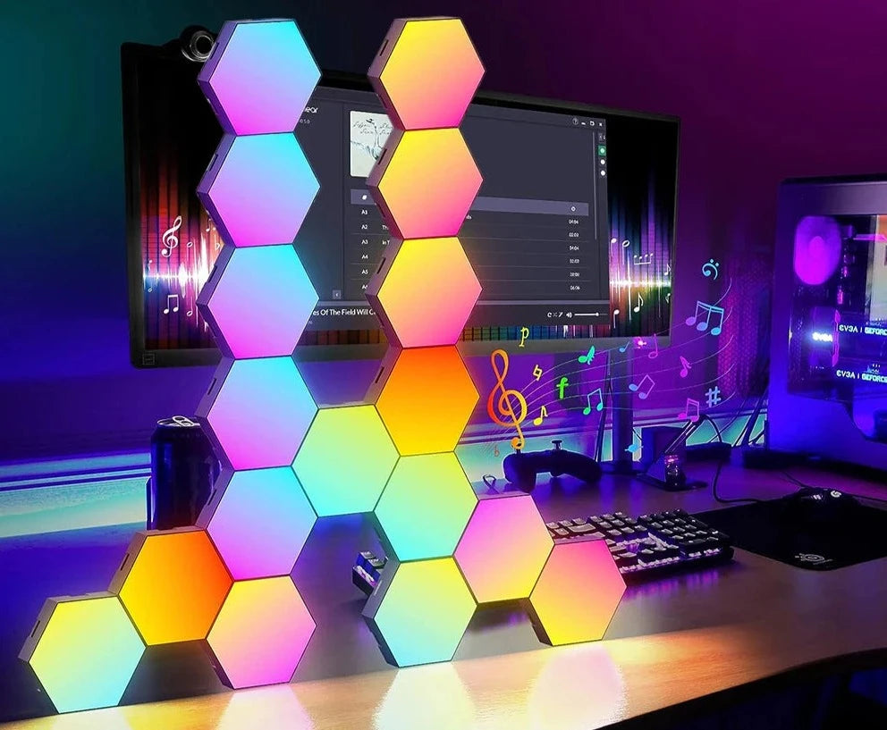 20PCS RGB Smart Hexagonal Wall LED Stickers - My Own Cosmos