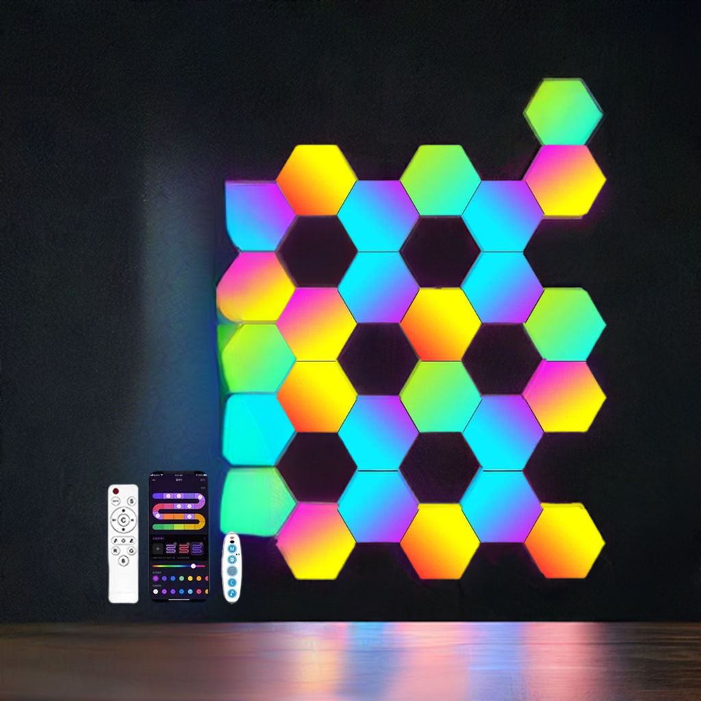 20PCS RGB Smart Hexagonal Wall LED Stickers - My Own Cosmos